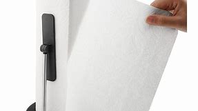 Lefree Paper Towel Holder Countertop Dispenser for Kitchen, Stainless Steel, Black