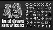 49 Hand Drawn Arrows Icons Motion Graphics