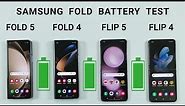 Samsung Z Fold 5 vs Z Fold 4 vs Z Flip 5 vs Z Flip 4 Battery Drain Test | BATTERY TEST