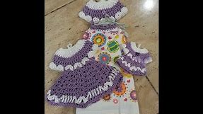 Crochet easy and beautiful vintage dress towel topper set DIY tutorial