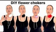 How to make Flower Choker, Choker diy tutorial, Flower neck corsage diy, Fashion, Style, Anita Benko