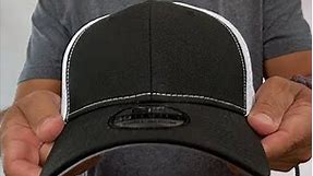 New Era NEO-MESH 39THIRTY-BLANK Black-White Flex Fitted Hat