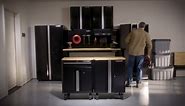 Husky Ready-to-Assemble 24-Gauge Steel Freestanding Garage Cabinet in Black (30.5 in. W x 72 in. H x 18.3 in. D) G3002T-US
