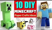 10 DIY Minecraft Paper Craft Ideas | How to make COOL Minecraft Paper Crafts