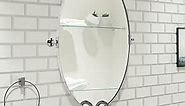 ANDY STAR Oval Mirrors for Bathroom, Pivot Mirror Chrome Bathroom Mirror, 20x30’’ Chrome Oval Mirror, Tilting Bathroom Pivoting Mirror for Wall Mounted(Overall 24.33" x 30")