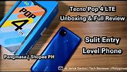 Tecno Pop 4 LTE | Unboxing & Full Review | Sulit na Entry Level Phone | Shopee PH