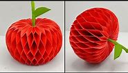 DIY 3D PAPER APPLE 🍎 Paper Crafts For School 🍎 3D paper Apple Crafts 🍎 DIY Crafts