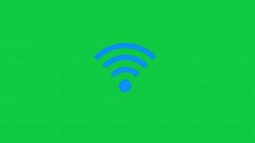 Download Blue wifi icon sign symbol animation motion graphics isolated on green screen background for free