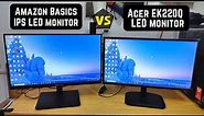 Amazon Basics vs Acer EK220Q 21.5" IPS Full HD LED Monitor detail comparison (Gaming, Graphic)