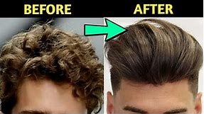 Men's PERMANENT Hair Straightening At Home(100% NATURAL) | Curly Hair To Straight Hair Men Naturally