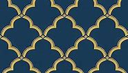 Peel and Stick Wallpaper Gold and Blue Geometric Wallpaper 17.32” X 118” Removable Self Adhesive Wall Paper Gold Striped Vinyl Contact Paper for Furniture Wall Covering Modern Arc Geometry