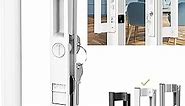 Sliding Glass Door Handle Set with Lock – Aluminum Handle, Fits 6-5/8 in. Hole Spacing (White)