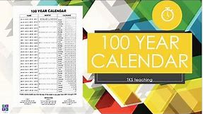 100 Years Calendar (2000-2100) & Its Features | TKS teaching