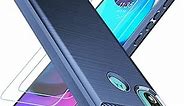 Osophter for Moto E30 Case,Moto E40 Case with 2pcs Screen Protector Shock-Absorption Flexible TPU Rubber Protective Cell Phone Cover for Motorola Moto E30(Navy Blue)