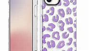 iPhone 12 Mini Case Leopard Cheetah Clear Case, Pattern Design Phone Case, Shockproof Slim Protective Cover (Purple)