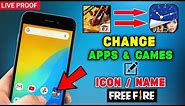How to Change Apps icon & Apps Name on Android | How to Change Free Fire icon and Name | (No Root)