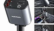 4 in 1 Retractable Car Charger, USB C Fast Charging Adapter[Max100W] with Lightning Cable&Dual Charge Port Compatible with iPhone 15/14/13/12/11 Pro Max Plus/iPad/AirPods,Galaxy,Google