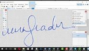 Create signature image with transparent background