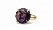 14k Gold Rings for Women - Large Amethyst Jewelry Ring in Rose Gold - Fashion Jewelry for Her - Birthdays, Anniversaries, Prom, Wedding - with Fancy Box Included