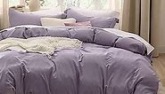 Bedsure Grayish Purple Duvet Cover Queen Size - Soft Prewashed Queen Duvet Cover Set, 3 Pieces, 1 Duvet Cover 90x90 Inches with Zipper Closure and 2 Pillow Shams, Comforter Not Included