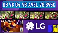 LG G4 OLED vs G3 | A95L | S95C Side By Side First Look Comparison | Game Testing