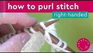 HOW TO PURL STITCH Step by Step Slowly with Studio Knit