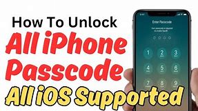 How To Unlock All iPhones Passcode If Forgot| All iOS Supported| 2024 Method