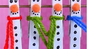 Clothespin Snowman Craft for Kids to Make