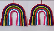 Super Easy Rainbow Wall Hanging Craft Using Woolen | DIY Rainbow Wall decor Idea | Woolen Craft