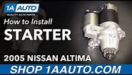 How to Replace Starter 02-06 Nissan Altima L4 2.5L
