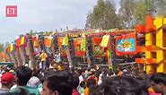 Bengaluru: 120-foot tall chariot collapses in Huskur, devotees escape unhurt