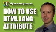 HTML Lang Attribute Is Used To Define The Language Of The Page Or An Element