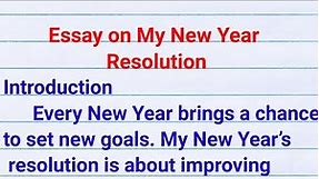 essay on my new year resolution| My new year resolution essay 2024