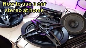 How to wire up a Sony car stereo for home use including speakers, amplifier and subwoofer
