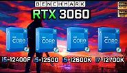 RTX 3060 + i5 12400F vs i5 12500 vs i5 12600k vs i7 12700K // Benchmark // 1080p - 1440p