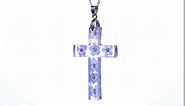 Cross Necklace For Women - Handmade Forget-Me-Not Pressed Flower Necklaces - Religious Gifts For Women Christian Jewelry Gifts For Women (Silver)