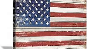 American Flag Canvas Wall Art: USA Old Glory Picture Painting Artwork for Living Room Office (45'' x 30'' x 1 Panel)