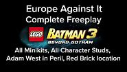 LEGO Batman 3 Europe Against it Freeplay All Mini Kit Red Brick Characters Adam West Locations