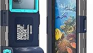 Diving Underwater Phone Case Compatible with iPhone 14/13/12/11 Pro Max Mini,Samsung Galaxy S23/S22/ S21/Ultra Plus Cell Phone Waterproof Case for Snorkeling Swimming with Lanyard Blue