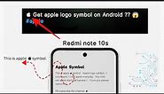  apple logo symbol on Android ?? 😱 #apple