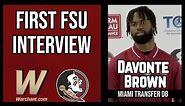 Davonte Brown Miami Transfer DB First FSU Interview | FSU Football | Warchant TV #FSU