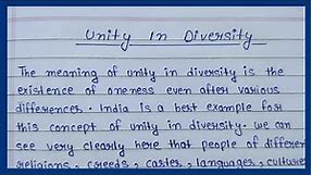 Unity In Diversity Essay In English 🤝🙏||Short Essay