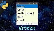 Python GUI listbox 📋