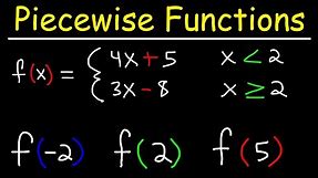 Evaluating Piecewise Functions | PreCalculus