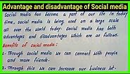 Advantage and disadvantage of Social media English essay writing | Write Social media English essay