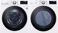 LG 4.5 Cu. Ft. White Front Load Steam Washer with Gas Steam Dryer Package - LGAPLAUNDRYPACK8