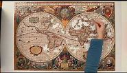 2,000 Piece Antique World Map Jigsaw Puzzle Time Lapse