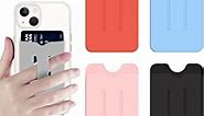 Phone Card Holder,Phone Wallet Ring Pouch ID Credit Card ，Stretchy Silicone Stick-On Phone Wallet for Back of Phone with Grip Compatible with iPhone Samsung and Most Smart Phones(Grey)