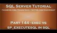 exec vs sp executesql in sql server