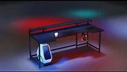 Tribesigns Gaming Desk, 74.8 Inches U Shaped Computer Desk with Hutch C0351